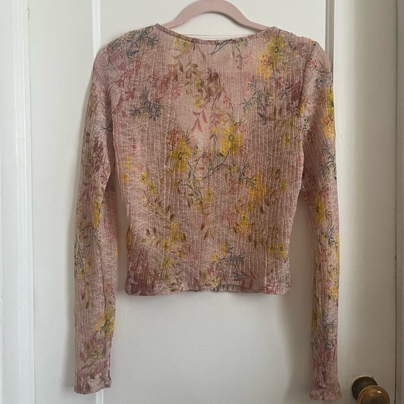 Free People Sheer Button-Up Women's Top - Picture 2 of 7